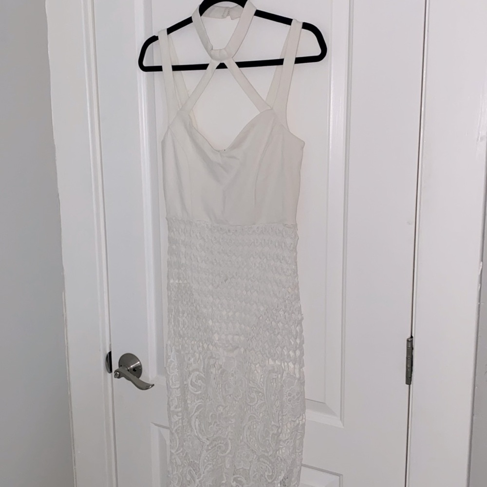 White Lace Choker Dress